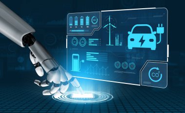 AI, pilin durumunu takip ederek EV şarj gösterge panelini yönetir, yenilenebilir güç kullanımını optimize eder ve akıllı enerji izleme aracılığı ile karbon emisyonlarını azaltır.