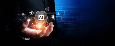 Yapay zeka mühendisliği, büyük veri ve yapay zeka makinesi kavramında yapay zeka beyin işlemcisiyle iş desteği için üretken yapay zeka kullanmayı öğrenen insan etkileşimi. Faas