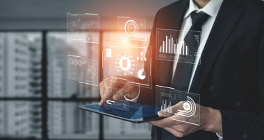 Analitik, içgörü ve performansı gösteren büyük bir veri gösterge paneli. Veriler kararları destekler, veriler eğilimleri ortaya çıkarır, veriler analitiği güçlendirir ve stratejiyi değiştirir. Kefil