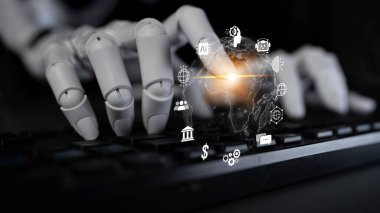 LLM Teknoloji, Büyük Veri, Makine Öğrenme, İş Desteği için Üretici AI, Geleceğin AI Teknolojisi ve Yapay Zeka Mühendisliği Asistan Beyin İşlemcisi. Latch