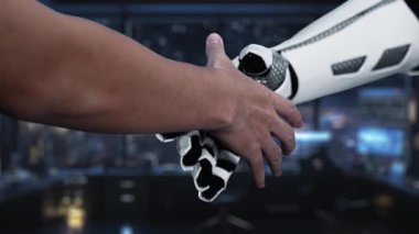 İnsan girişi ve robotik geliştirme arasındaki etkileşimi gösteren fütüristik bir sahne, kalite artışı ve maliyet düşüşü arasındaki ilişkiyi vurguluyor. Auvana