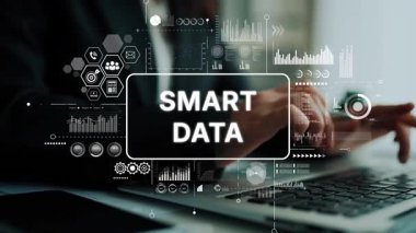 Gelişmiş Karar Verme Performansı için Teknoloji ve Analiz ile Akıllı Veri Entegrasyonu Modern İş Konsepti. Asemptotik akıllı veri analitiği.