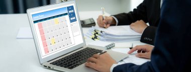 Kişisel organizatör ve çevrimiçi iş dünyası için hızlı zamanlama planlaması için bilgisayar yazılım uygulaması takvimiName