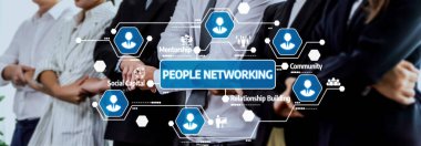 Modern bir profesyonel ortamda başarılı olmak için işbirliği yapan ve ilişkileri geliştiren çeşitli takımları gösteren insanların görsel bir temsilini keşfedin. Dostluk