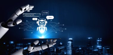 Yapay Zeka Asistanı Chatbot Prompt Mühendislik Tarafından Açıklanabilir Yapay Zeka Bilgileri ve Akıllı İş Desteği için LLM Derin Öğrenme Teknolojisi tarafından kontrol ediliyor. Kefil