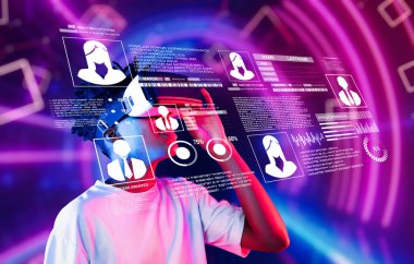 Bu resim ileri dijital kimlik ve erişim güvenlik kavramlarını, kişisel veri koruması ve çevrimiçi gizliliğin fütüristik bir ortamda önemini vurgulayarak göstermektedir. XDMCP