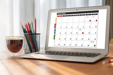 Kişisel düzenleyici ve çevrimiçi iş için mod zamanlama planlaması için bilgisayar yazılım uygulaması takvimiName