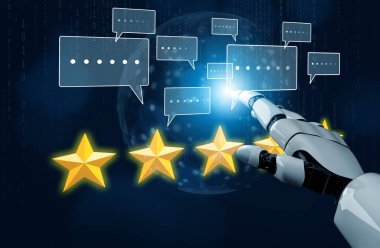 Yapay zeka, müşteri değerlendirmelerini tatmin, rafine hizmetleri geliştirmek ve marka itibarını artırmak için duygusal araçlar ve sanal asistanlarla analiz eder. Kefil