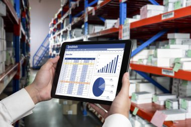 Spreadsheet document information financial startup concept. data and graphs in spreadsheet documents for online analysis project dashboard accounting digital snugly