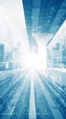 Siber küresel iletişim ve kodlama kavramında dijital veri akışı çevik dijital dönüşümü, yıkıcı yeniliği göstermek için hızlı hızlı aktarım vizyonu oluşturur .