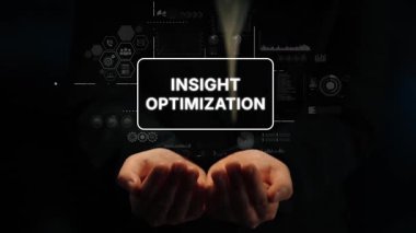 İş ortamında Görsel Veri Analitik Görselleştirmesi ve Görselleştirmenin Dijital Görüntüsünü Tutan Eller. Asemptotik akıllı veri analitiği.