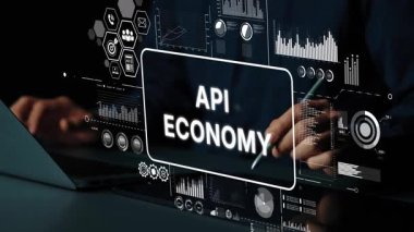 İş ve Teknoloji İçerikleri İçin Görselleştirme ve Grafiklerle API Ekonomi Kavramının Dijital Gösterimi. Asemptotik akıllı veri analitiği.