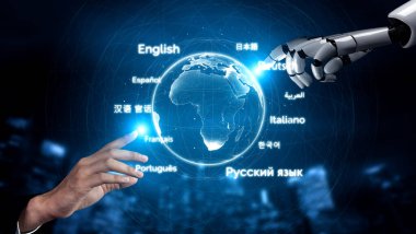 Yapay zeka, çok dilli sanal asistanlar, gerçek zamanlı dil çevirileri ve kültürel bağlantı için dijital araçlarla küresel dil iletişimini kurar. Kefil