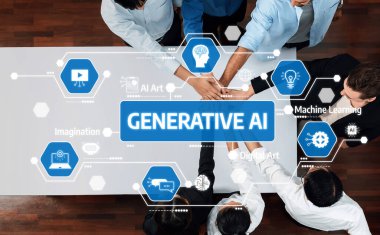 Bu görüntü, üretken yapay zeka kavramları üzerinde işbirliği yapan, takım çalışmasını ve dijital sanat ve makine öğreniminde yeniliği vurgulayan yaratıcı çözümlere ilham veren bir ekibi yakalar. Dostluk