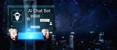 Yapay zeka sohbet robotu arayüzü otomatik kullanıcı desteği ve bilgi alışverişi için iletişimi, sohbet robotunu ve yapay zeka etkileşimini kolaylaştırır.