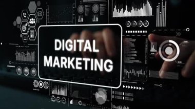 Veri ve Analitik Arkaplan Geliştirme ile Dijital Pazarlama Stratejileri için Görsel Elementler devreye sokuluyor. Asemptotik akıllı veri analitiği.