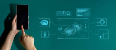 Elektrikli aracın teknik düzeni pil sistemini, güç kontrolünü, çekiş motorunu, şarj arayüzünü ve yenilenebilir ve akıllı enerji kaynaklarıyla bütünleşmeyi gösteriyor.