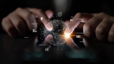 Dijital ekonomi ve veri alışverişini birbirine bağlayan küresel iş ağı. Küresel işletmeler pazarı genişletir, iş paylaşımları verileri paylaşır, küresel sürücüler finans ve küresel işletmeler içgörüyü destekler. Latch