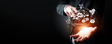 Yapay zeka mühendisliği, büyük veri ve yapay zeka makinesi kavramında yapay zeka beyin işlemcisiyle iş desteği için üretken yapay zeka kullanmayı öğrenen insan etkileşimi. Faas