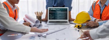 Yapay zeka etik standart hukuk ve bilgisayar ekranındaki kurallar yapay zeka etik şeffaflığının teknoloji suçunu önlediğine dair rapor sunuyor. canlı