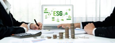ESG 'nin canlı işletmeler için sosyal yönetim politikası ESG' nin yüksek puanını elde etmek için bir standart belirlemek