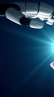 Gelecekçi robot yapay zeka yapay zeka yapay zekayı aydınlatıyor ve makine öğrenme kavramını geliştiriyor. İnsan hayatının geleceği için küresel robot biyonik bilim araştırması. 3B görüntüleme grafiği.