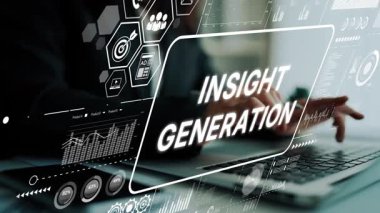 Modern ofis ortamında Veri Görselleştirme ve Analitik Konsepti ile Dijital Görüş Üretim Süreci. Asemptotik akıllı veri analitiği.