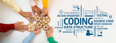 Eller, kodlama ve yazılım geliştirmede takım çalışmasını sembolize ederek, veri yapısı ve hata işleme gibi anahtar kavramları vurguluyor. Dostluk