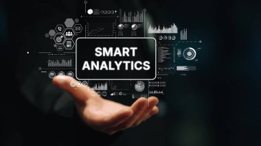 Metin Akıllı Analitik ve Grafiksel Elementlerle Dinamik Veri Görselleştirmesine Doğru Geleceğin El Hareketi. Asemptotik akıllı veri analitiği.