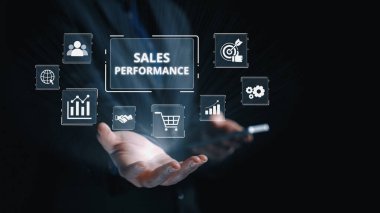 Sayısal satış performans gösterge paneli satış performans ölçümlerini, performans eğilimlerini, satış performans analizlerini ve iş bağlamında satış artışını gösteriyor. Elide