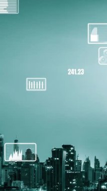 İş verileri analitik arayüzü akıllı şehrin üzerinde uçuyor ve iş zekasının geleceğini değiştiriyor. Stratejik plan için büyük verileri analiz etmek için bilgisayar yazılımı ve yapay zeka kullanılır .