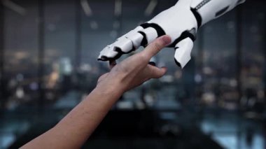 Bir el, çeşitli programlama dillerini gösteren, modern bir ofisin arka planına kurulmuş, teknoloji entegrasyonunu sembolize eden dijital bir arayüzle etkileşime geçmek için uzanıyor. Auvana