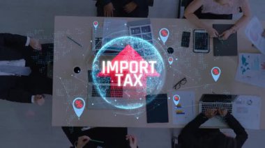 İthalat Vergisi ve Gümrük Tarifleri Üzerine Bir İş Ayarında Ekonomik Etkileri Temsilen Dijital Grafiklerle Tartışma. Sevkiyat.