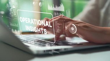 Laptop Klavyesinde Operasyonel Sezgileri Gösteren Dijital Kontrol Paneliyle Modern Çalışma Alanı İş Stratejisini Yönetti. Asemptotik akıllı veri analitiği.