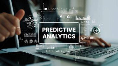 Veri Görselleştirme ve Odaklanma Teknolojisi ile Öngörü Analitiği Modern İş Konsepti. Asemptotik akıllı veri analitiği.