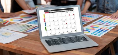 Kişisel organizatör ve çevrimiçi iş dünyası için hızlı zamanlama planlaması için bilgisayar yazılım uygulaması takvimiName