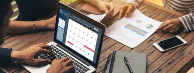 Kişisel düzenleyici ve çevrimiçi iş için mod zamanlama planlaması için bilgisayar yazılım uygulaması takvimiName