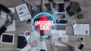 Uluslararası Ticaret Analizi ve Mali Planlama için Vergi İthalatı ve Gümrük Tarifelerine Vurgu Yapan Küresel İş Stratejisi. Sevkiyat.