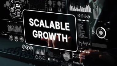 Modern Çalışma Alanında Yenilikçi Dijital Arayüz Büyüme ve İş Geliştirme Stratejilerini Destekliyor. Asemptotik akıllı veri analitiği.