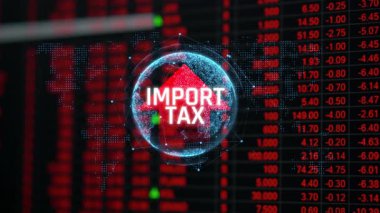 Finansal Veri Arkaplanı Üzerinde Dijital Küre Görselleştirmesi ile Küresel İthalat Vergisi ve Gümrük Genel Görünümü. Sevkiyat.