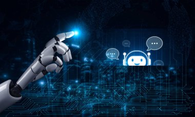 AI sohbet robotu kullanıcılarla akıllı iletişimi destekler, dijital etkileşim baloncukları aracılığıyla otomatik yanıtlar ve destek sağlar