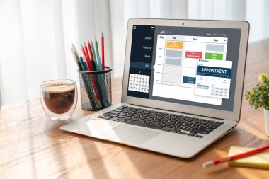İnternet sitesindeki modish regrition için çevrimiçi aplikasyon rezervasyon takvimi