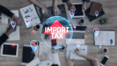 Uluslararası Ticaret Analizi ve Mali Planlama için Vergi İthalatı ve Gümrük Tarifelerine Vurgu Yapan Küresel İş Stratejisi. Sevkiyat.