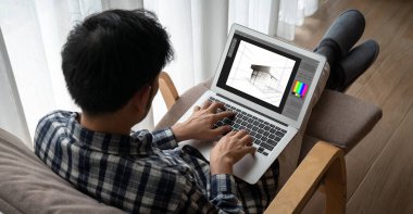 Mimari iş ve profesyonel tasarımcı için mimari tasarım modem yazılım uygulaması