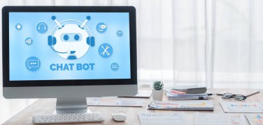Chatbot yazılım uygulaması canlı çevrimiçi iş için otomatik olarak müşteri sorularına cevap verir