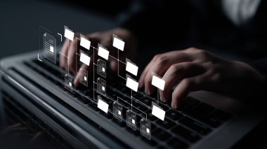 Dizin düzenini, dosya hiyerarşisini ve belge düzenini gösteren dijital dosya yapısı. Dosya yapısı yönetimi destekler, erişimi geliştirir ve dosya yapısı netliği artırır. Latch