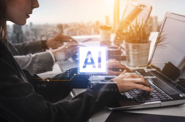 Yapay zeka teknolojisi dijital devre bağlantılarıyla sunulur, yapay zeka sistemlerini sembolize eder, işleme gücünü ve modern dijital platformlara entegrasyonu simgeler.