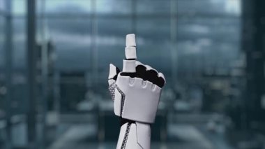 Bir robot el dijital güvenlik arayüzüne bağlanıyor, günümüz dünyasında gelişmiş teknoloji ve siber güvenliğin kesişimini vurguluyor. Auvana