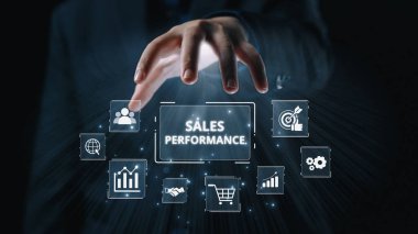 Sayısal satış performans gösterge paneli satış performans ölçümlerini, performans eğilimlerini, satış performans analizlerini ve iş bağlamında satış artışını gösteriyor. Elide