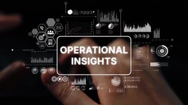 İşletme Analizi ve Karar Verme için Operasyonel Görüş Veri Görselleştirmeleri ve Grafikleri Elleri Klavyede. Asemptotik akıllı veri analitiği.